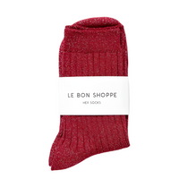 Her Socks - Carmine Glitter