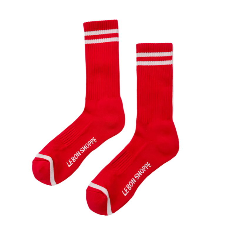 Extended Boyfriend Socks - Red