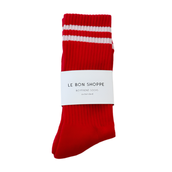 Extended Boyfriend Socks - Red