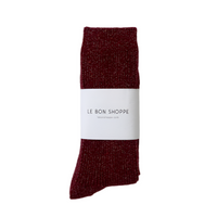 Winter Sparkle Socks - Wine