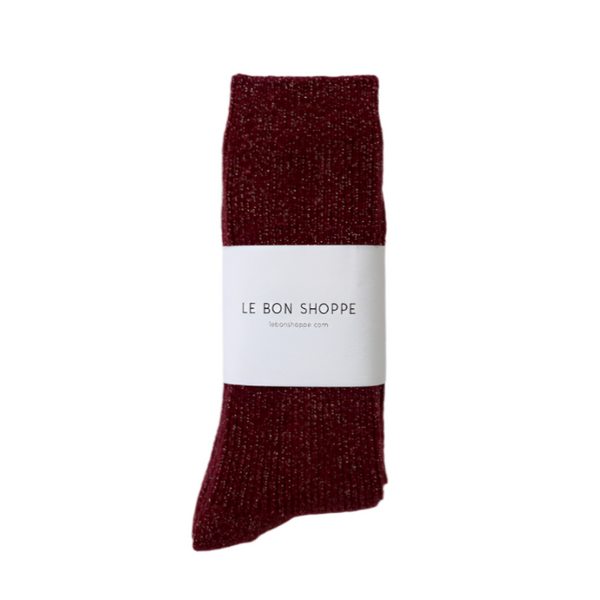 Winter Sparkle Socks - Wine