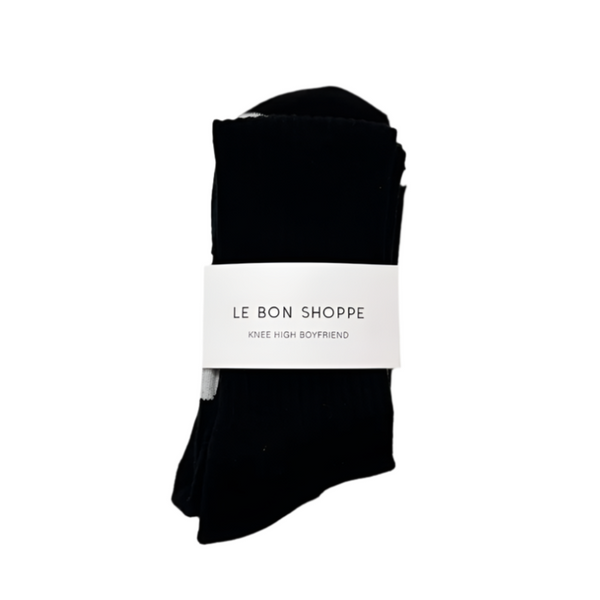 Knee High Boyfriend Socks - Black