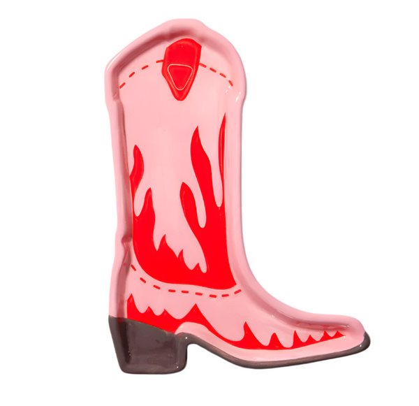 Cowboy Boot Trinket Tray - Pink