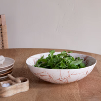 Canela Splatter Serving Bowl - Dusty Terracotta