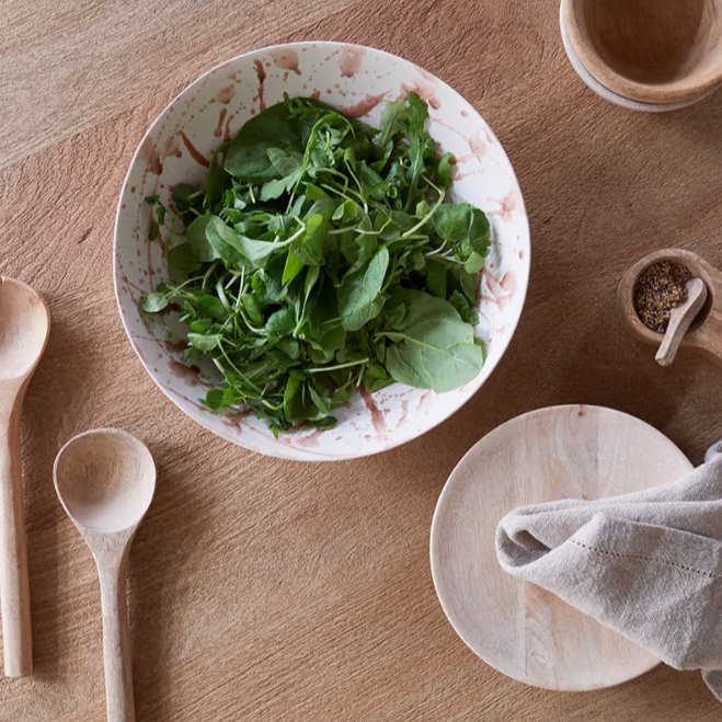 Canela Splatter Serving Bowl - Dusty Terracotta