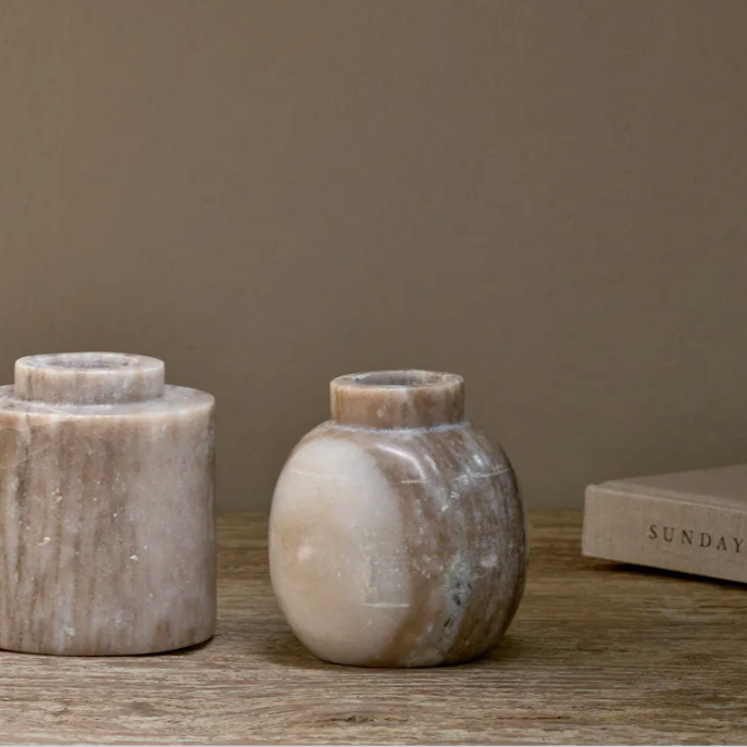 Khari Marble Vase - Round