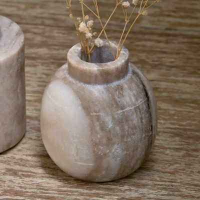 Khari Marble Vase - Round