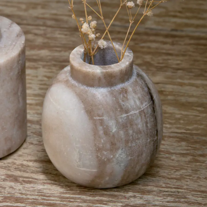 Khari Marble Vase - Round