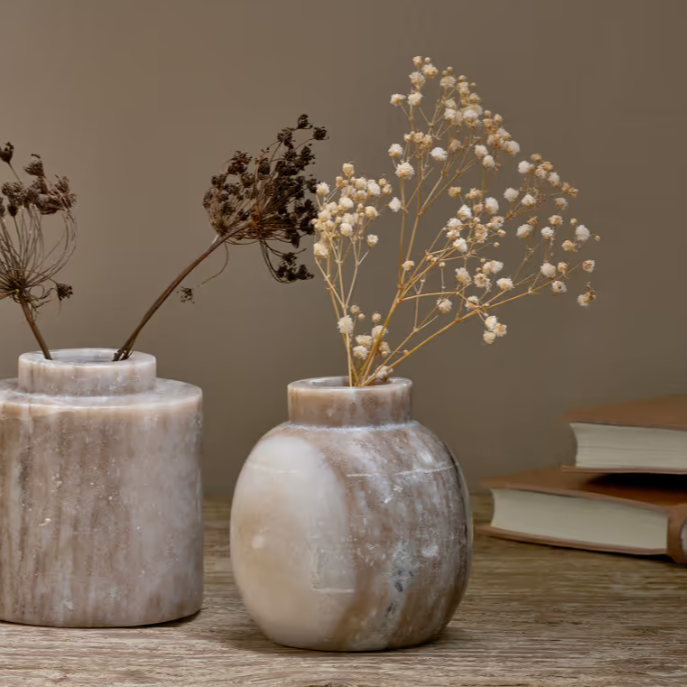 Khari Marble Vase - Round