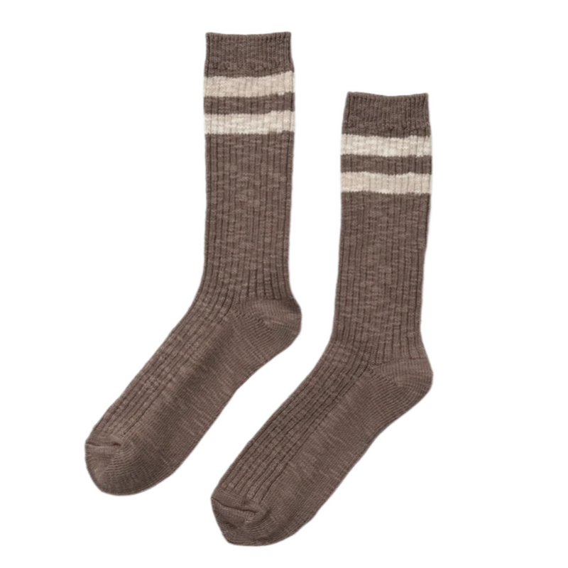 Cottage Varsity Socks - Flax Varsity