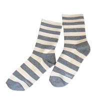 Wally Socks - Wide/Grey Stripe