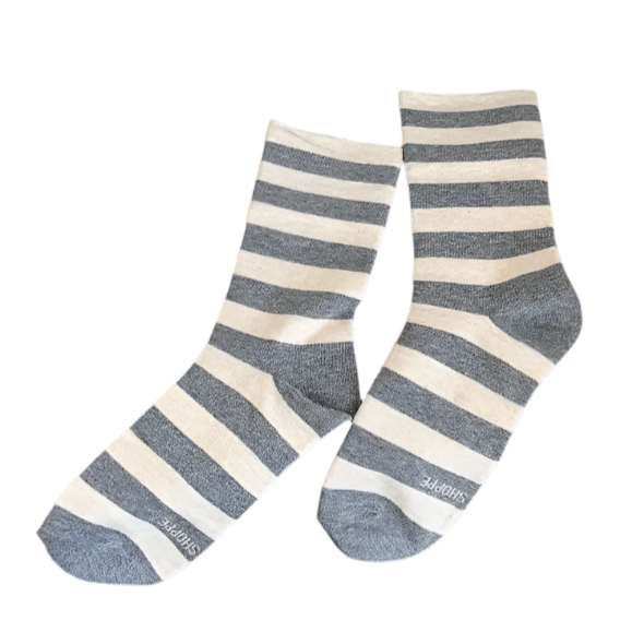 Wally Socks - Wide/Grey Stripe