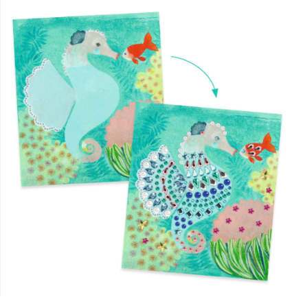 Djeco Atristic Strass Gemstone Collage Kit - Watery Waves