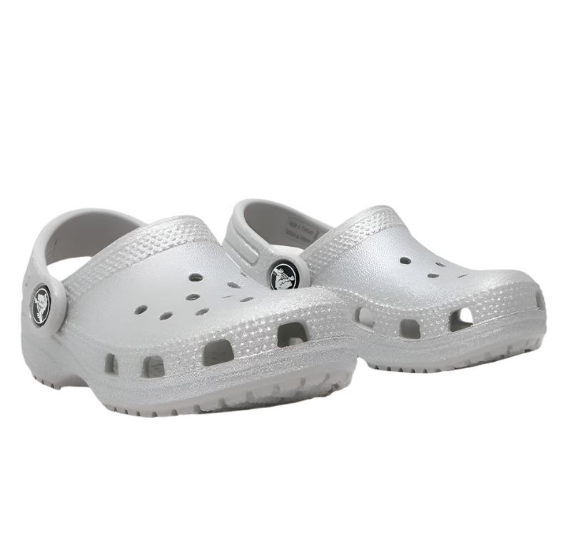 Toddler Classic Clogs - Silver Glitter
