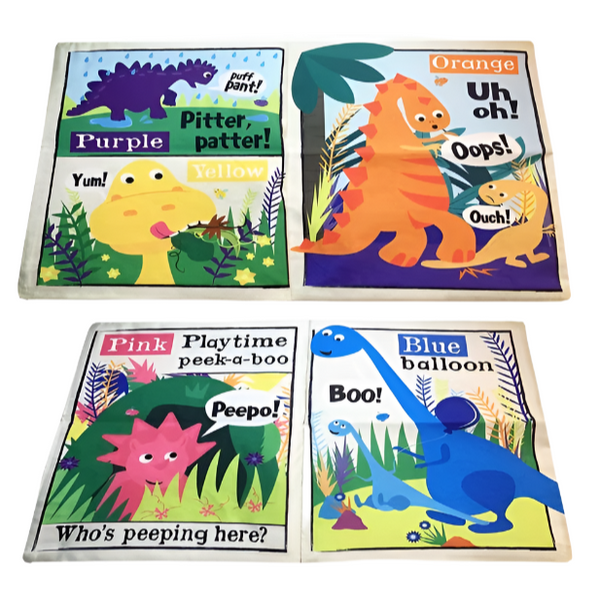 Crinkly Cloth Newspaper - Rainbow Dinosaurs