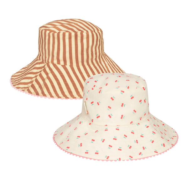 Very Cherry Reversible Sun Hat - 3-6 Years