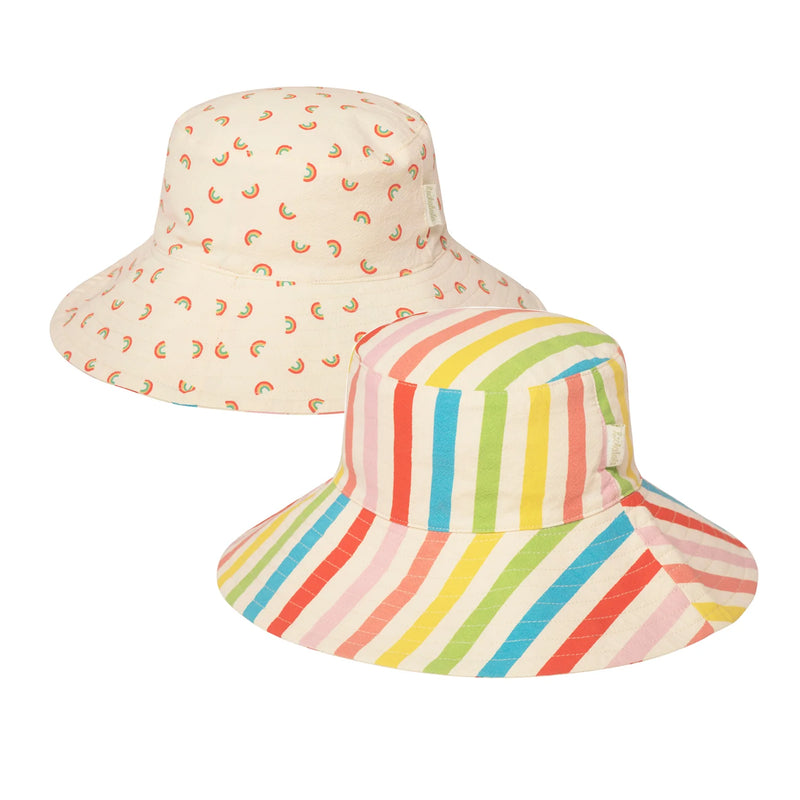 Rainbow Stripe Reversible Sun Hat - 3-6 Years