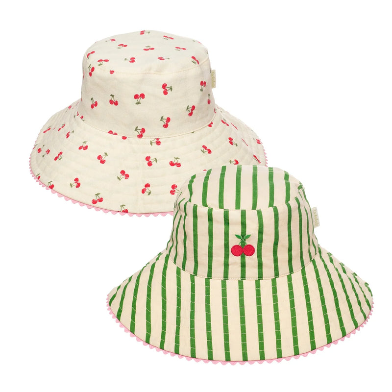 Gingham Bow Scalloped Straw Sun Hat - 3-6 Years