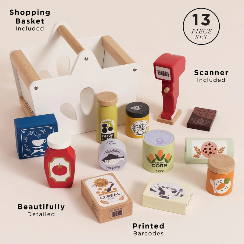 Wooden Groceries Set & Scanner