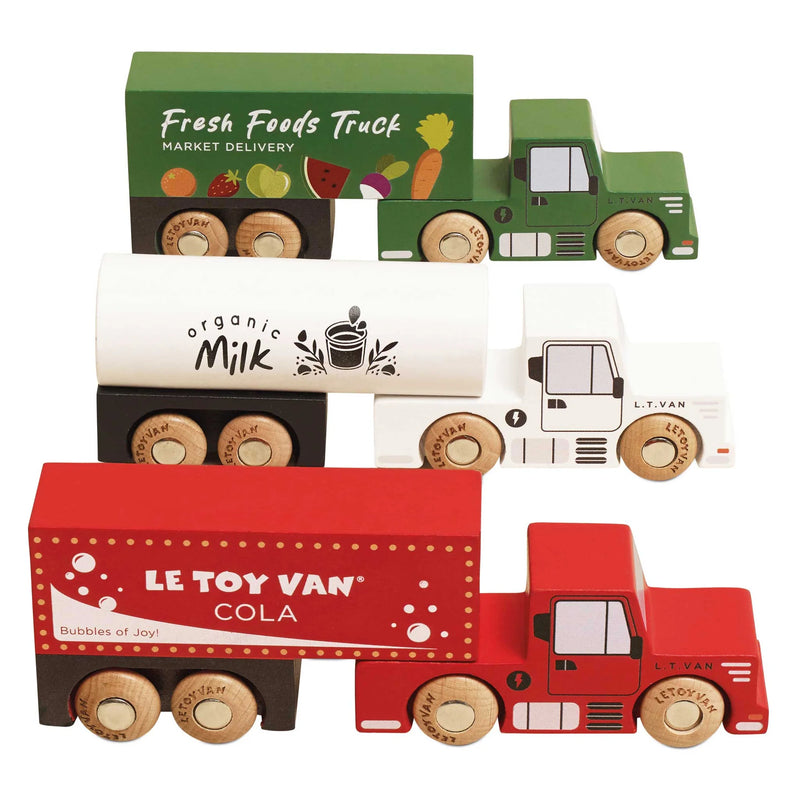 Wooden Toy Truck Set