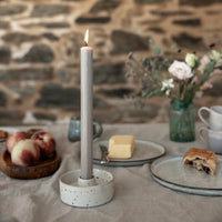 White Speckle Candle Holder