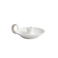 White Speckle Candle Holder