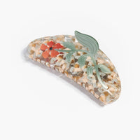 Hesperides Orange Acetate Floral Claw Clip - Large
