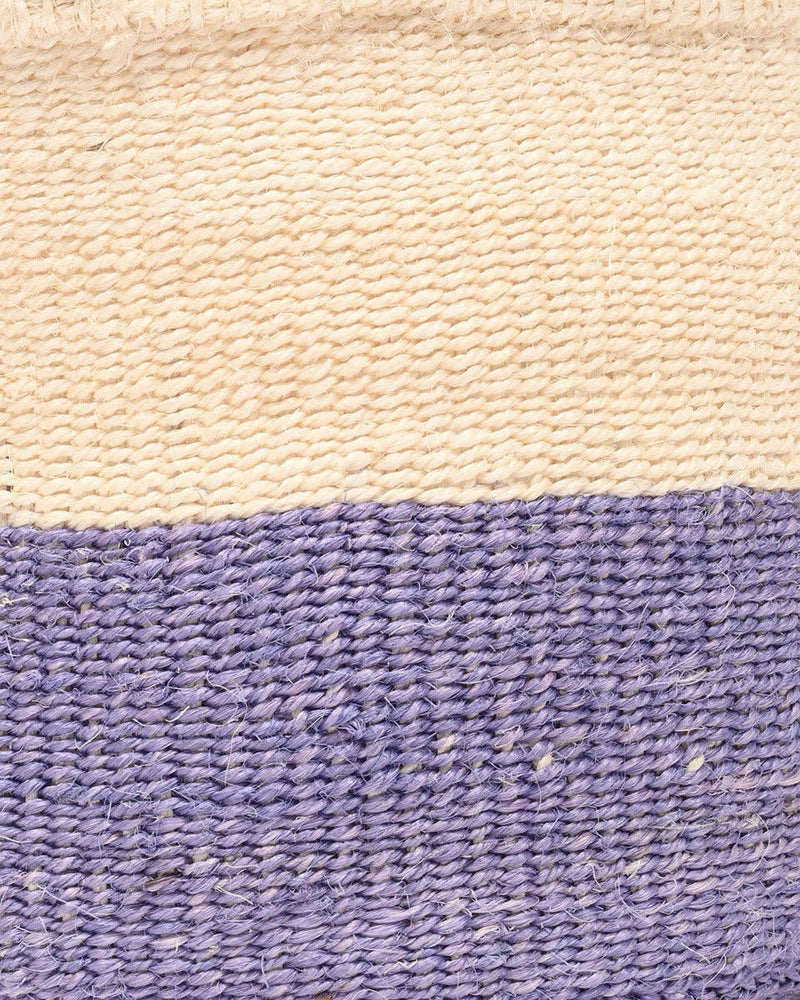 The Basket Room - JADALA: Lavender Colour Block Woven Basket: XS / Purple / Colour Block