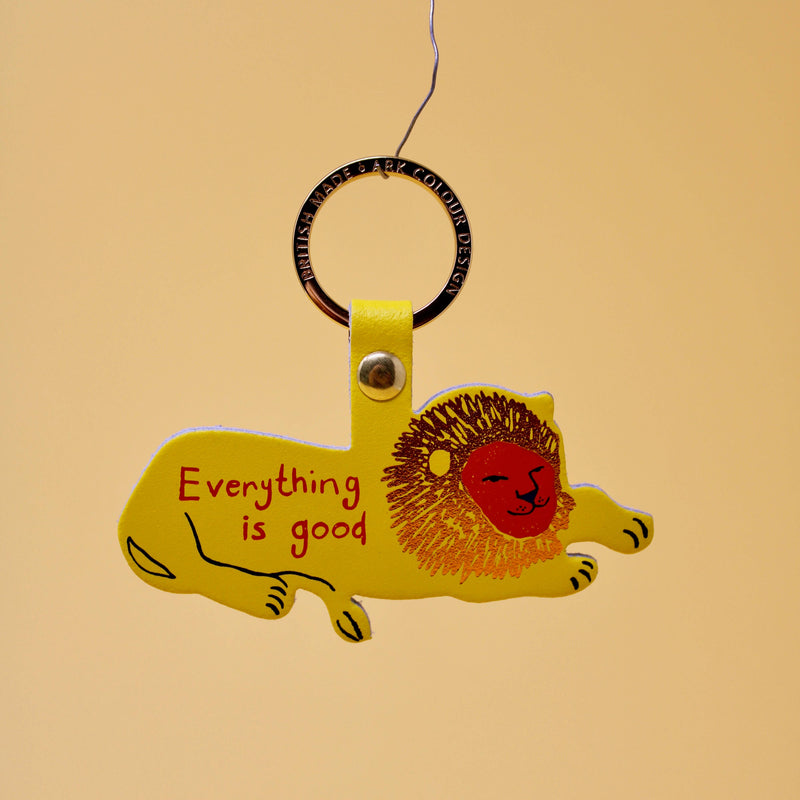 Everything is Good Lion Key Fob - Orange