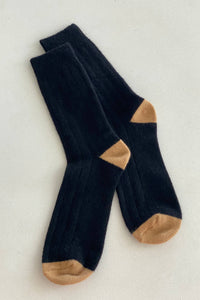 Extended Classic Cashmere Socks - Black