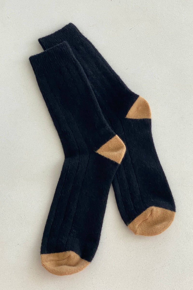 Extended Classic Cashmere Socks - Black