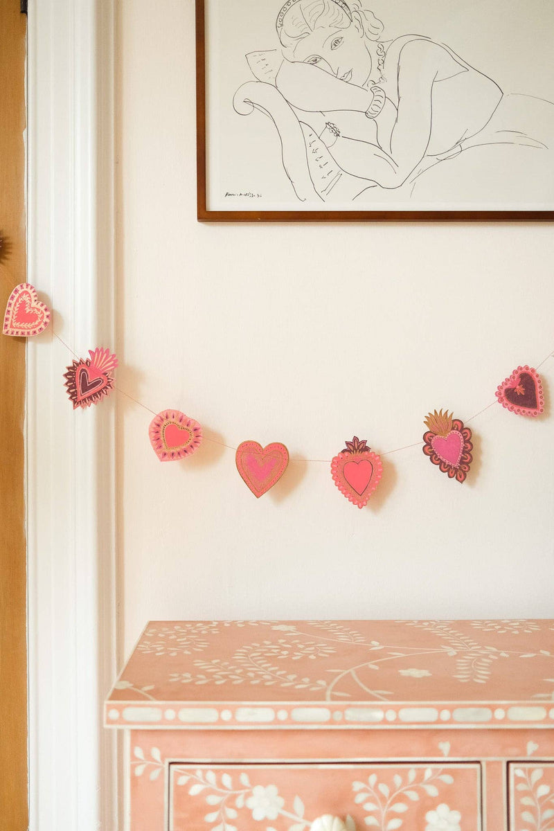 Sweet Hearts Sewn Garland