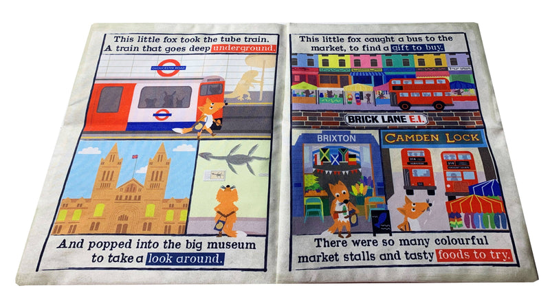Crinkly Cloth Newspaper - Little Fox went to London