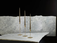 Flute brass candlestick, Brushed: Large