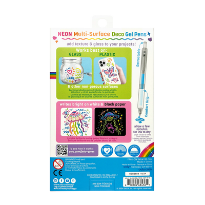 Jelly Gloss - Neon Multi-Surface Deco Gel Pens (Set of 6)