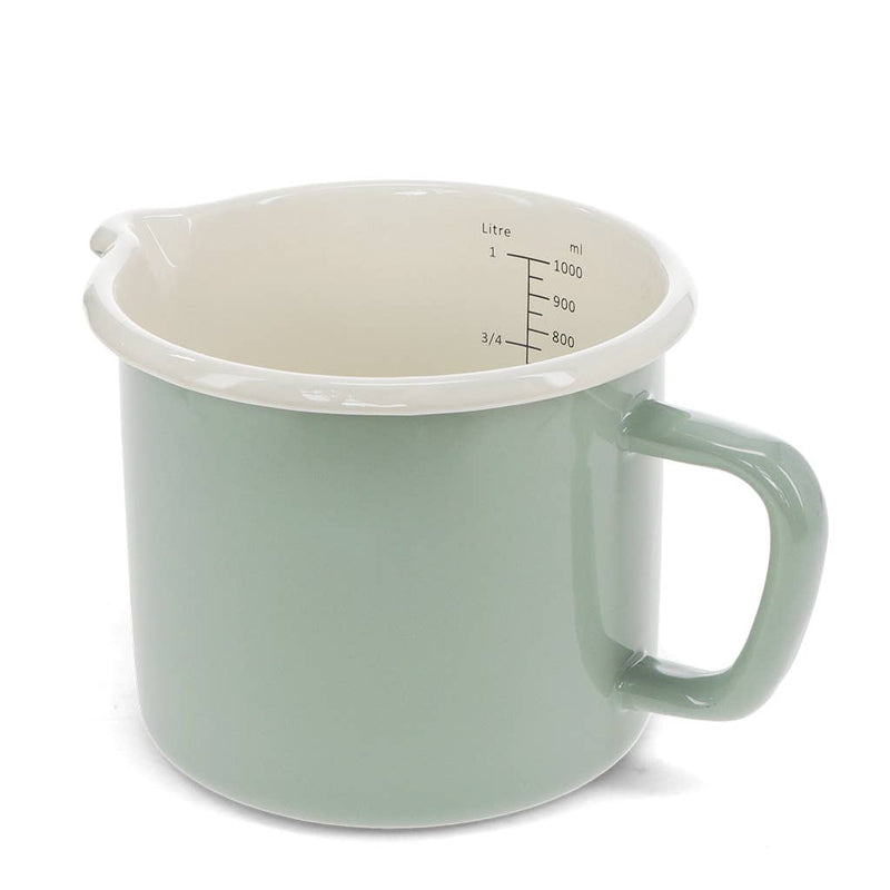 Enamel Measuring Jug 1Ltr - Pistachio Green