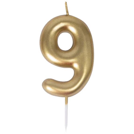 GOLD NUMBER 9 CANDLE