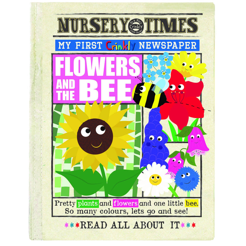 Crinkly Cloth Newspaper - Flowers And The Bee