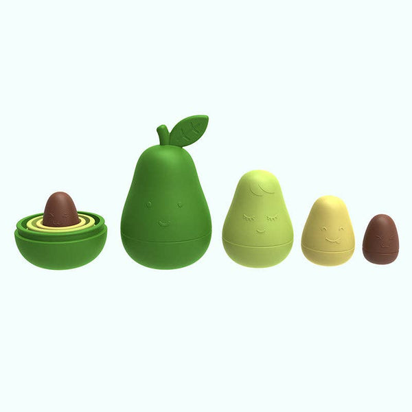 Silicone Matryoshka Avocado Stacking Toy