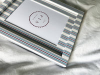 Sky & Scarlet Tailor Stripe Frame: 10x8in (7x5in)