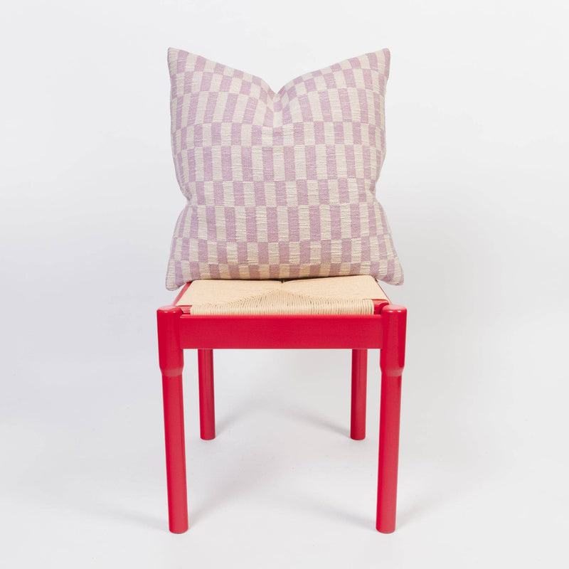 Cotton Woven Throw Pillow/Cushion Cover: Blok Pink