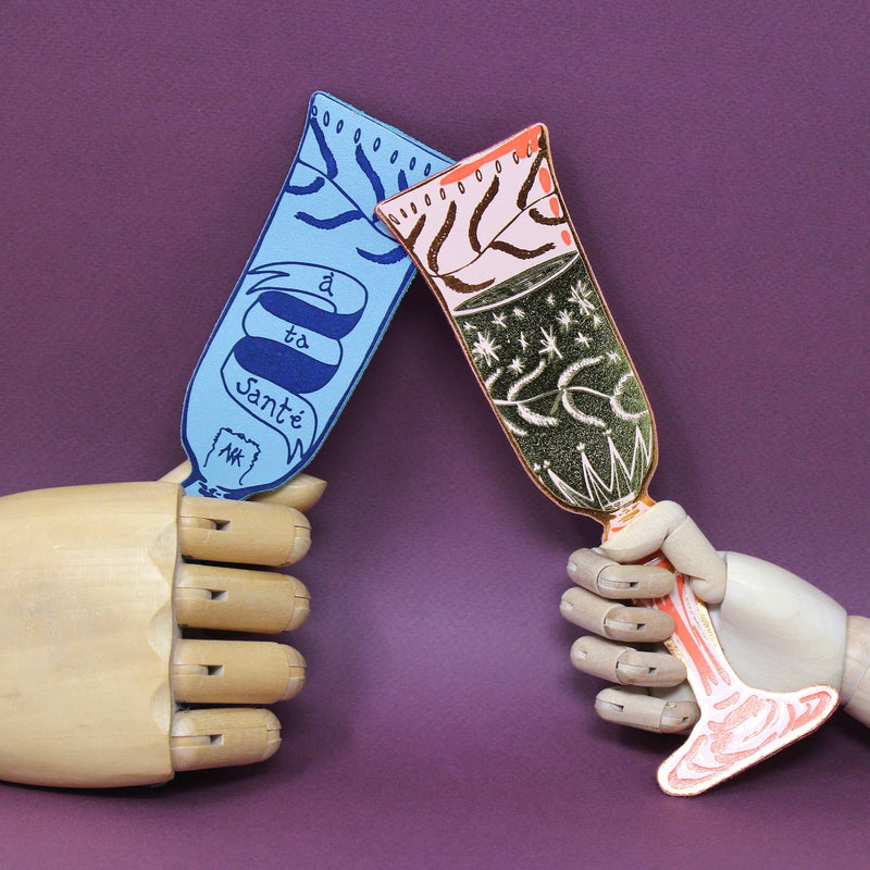 Wine Glass Bookmark - Apple Green