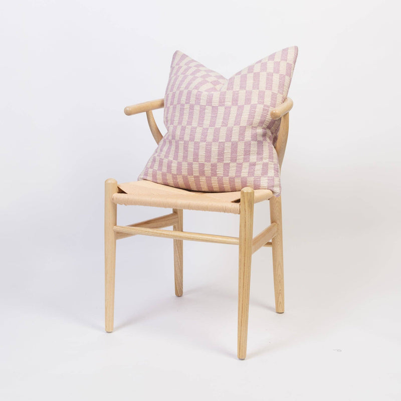 Cotton Woven Throw Pillow/Cushion Cover: Blok Pink
