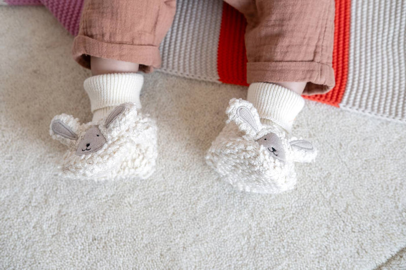 Cotton Knit Baby Slipper Socks: Sheep