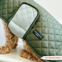 Luxe Quilted Dog Coat - Country Khaki - S