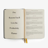 Productivity Planner Black - Time Tracking, Goals, Self-Care