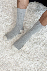 Extended Classic Cashmere Socks - Grey Melange