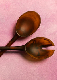 Resin Salad Servers - Amber