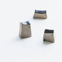 Gohobi Handmade Japanese Style Incense Holder – Zen Ceramic Incense Plug Tray: 3 mud houses