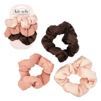 Recycled Fabric Cloud Scrunchies 3pc Set - Rosewood